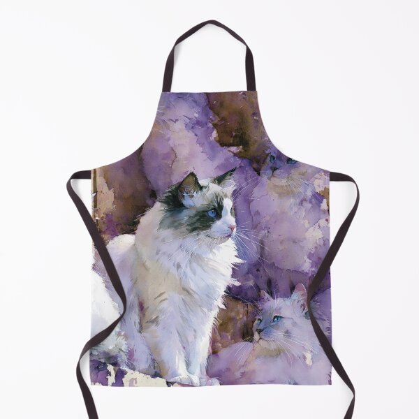 Item preview, Watercolor White Cats in Purple Haze designed and sold by Paolo-Bandal.