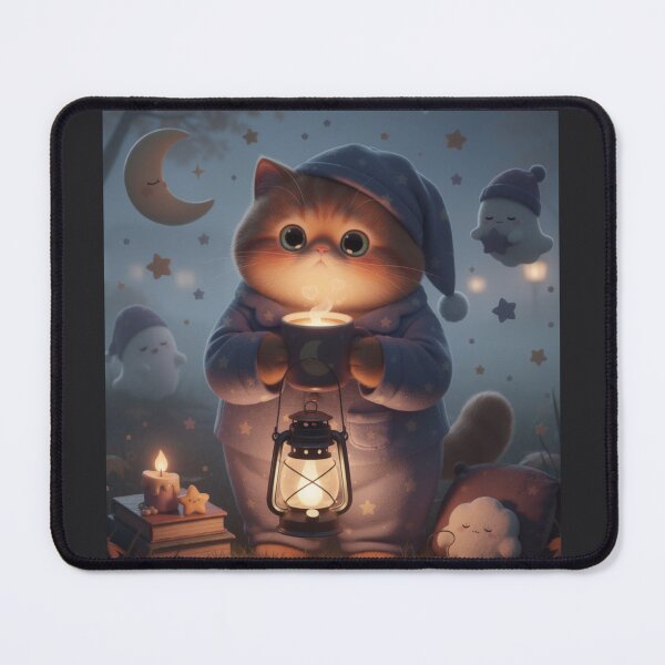 Item preview, Cozy Night Lantern Cat in Pajamas designed and sold by Moody Vibes Studio.