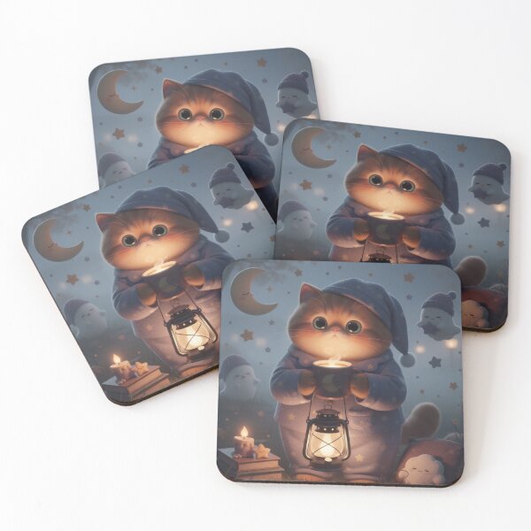 Item preview, Cozy Night Lantern Cat in Pajamas designed and sold by Moody Vibes Studio.
