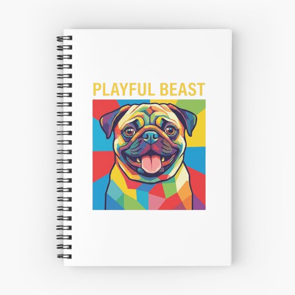 Item preview, Playful Beast Colorful Geometric Pug Portrait designed and sold by GiggleInkTees.