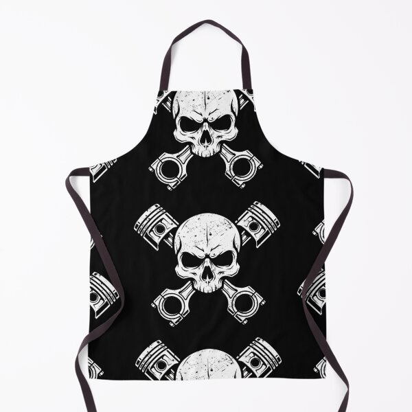 Item preview, Hardcore Mechanic Piston Skull Engine Graphic - White designed and sold by Skulls & Calaveras.