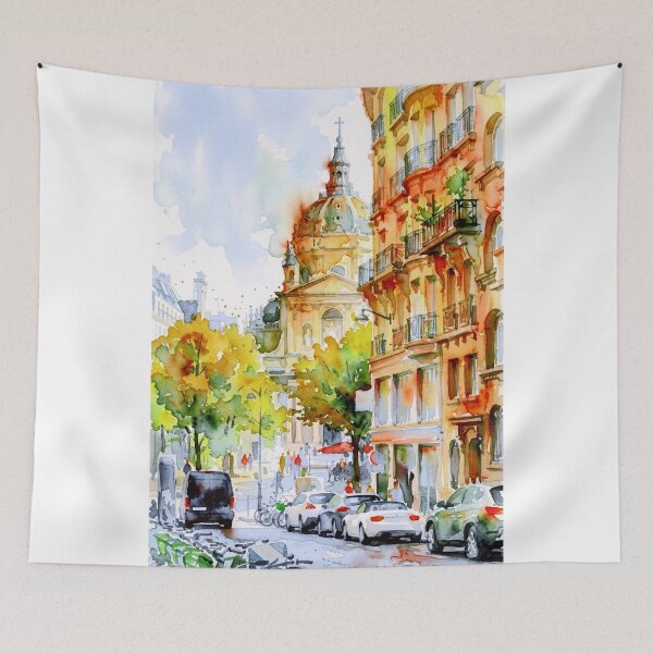 Item preview, Chapelle Sainte-Ursule de la Sorbonne Paris Watercolor designed and sold by caracatita75.
