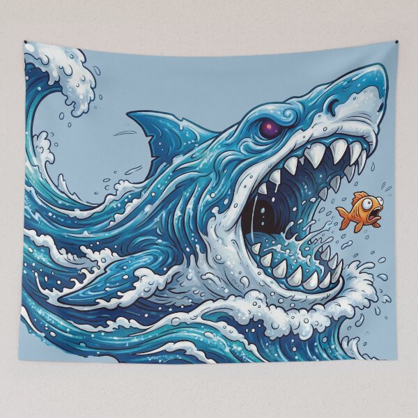 Item preview, Monstrous Blue Shark: Attack of the Giant Wave, a predatory tsunami on a fish! designed and sold by Alan-David.