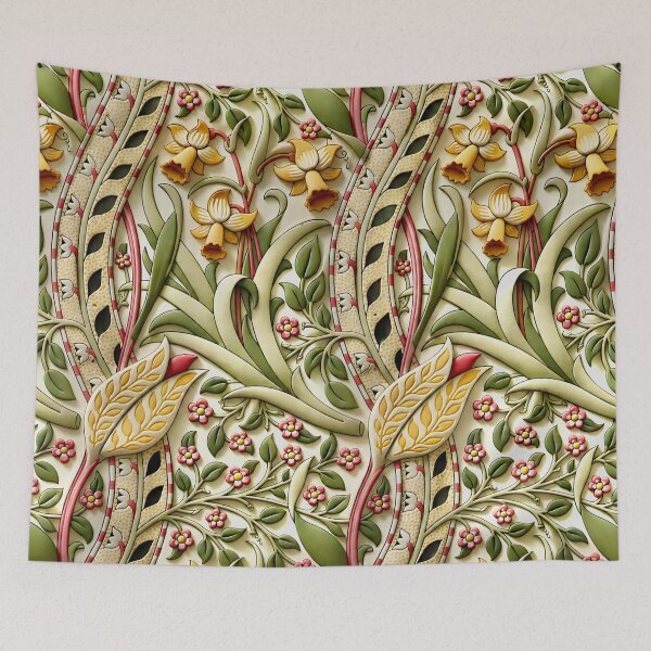 Item preview, William Morris Daffodils Floral Wallpaper designed and sold by Vicky Brago-Mitchell®.