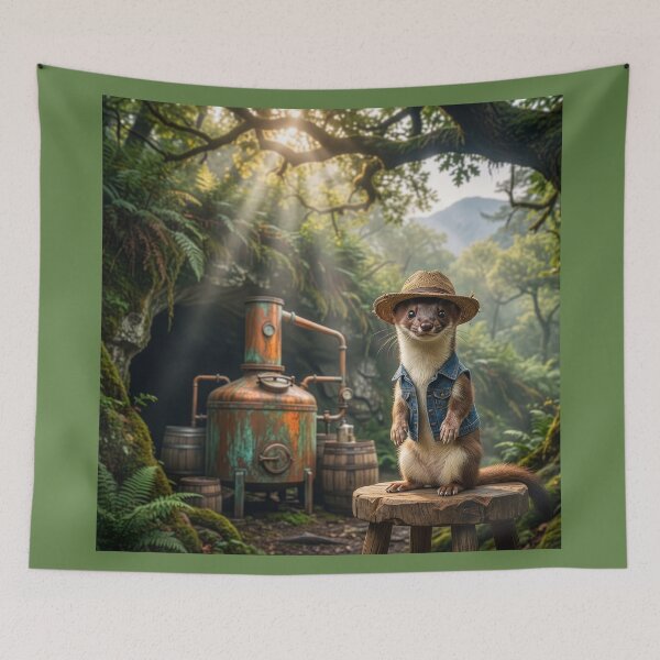Item preview, Stoat Runs Moonshine designed and sold by Tridentulus.