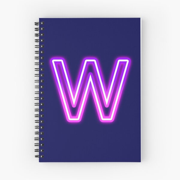 Item preview, Letter W Neon Pink Purple Glow - Retro Futuristic Monogram Initial designed and sold by SolutionsArt.