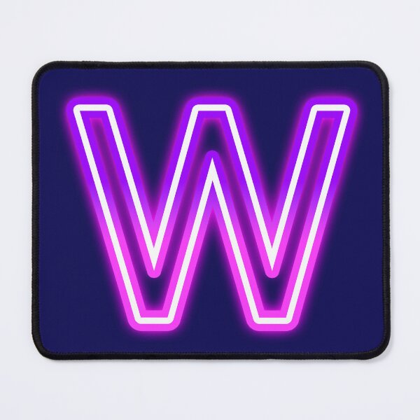 Item preview, Letter W Neon Pink Purple Glow - Retro Futuristic Monogram Initial designed and sold by SolutionsArt.
