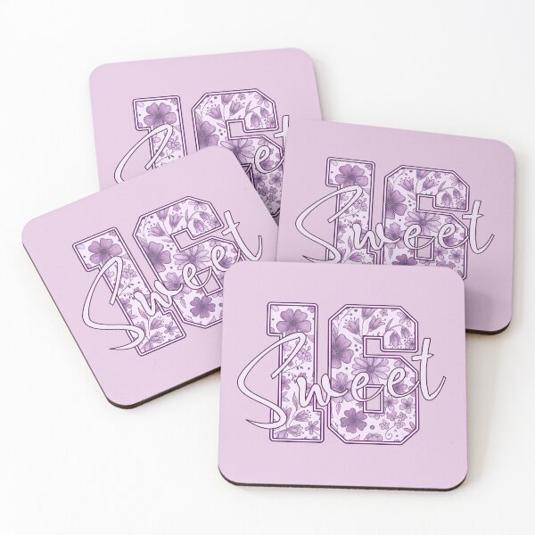 Item preview, Sweet 16 Purple Lavender Floral Birthday Gift for Girls | Elegant Hand-Drawn Flowers designed and sold by PryntedLabs.