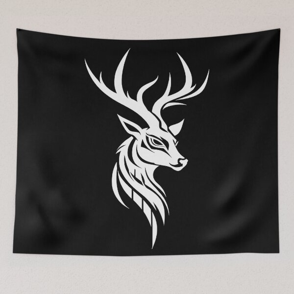 Item preview, Minimalist Stag Head Line Art Sketch Abstract Wildlife designed and sold by UrbanPrts.