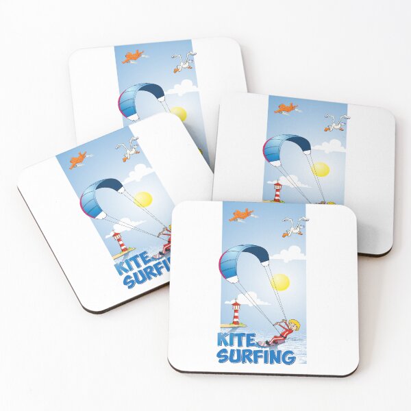 Item preview, Funny kitesurfing cartoon style illustration  designed and sold by Stef Ringoot, cartoons and illustrations.