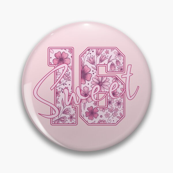 Item preview, Sweet 16 Pink Floral Birthday Gift for Girls | Elegant Hand-Drawn Flowers designed and sold by PryntedLabs.