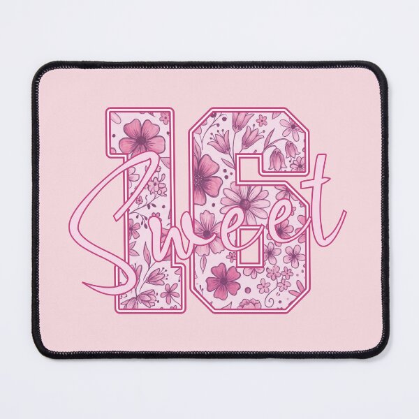 Item preview, Sweet 16 Pink Floral Birthday Gift for Girls | Elegant Hand-Drawn Flowers designed and sold by PryntedLabs.