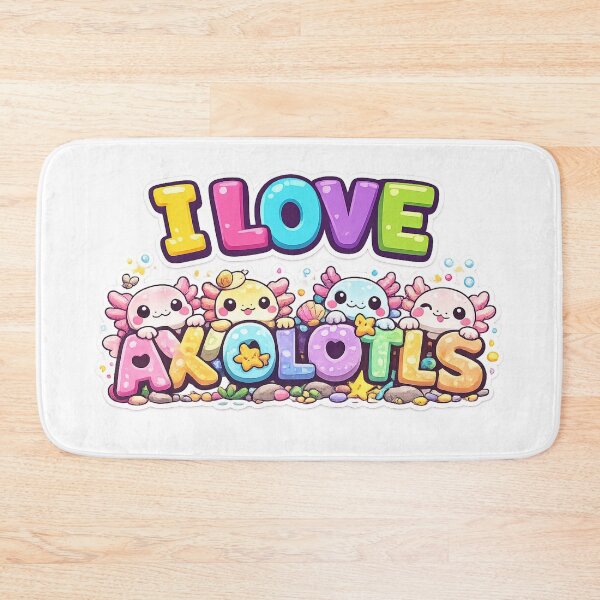 Item preview, I Love Axolotls Kawaii Design designed and sold by redsharkuk.