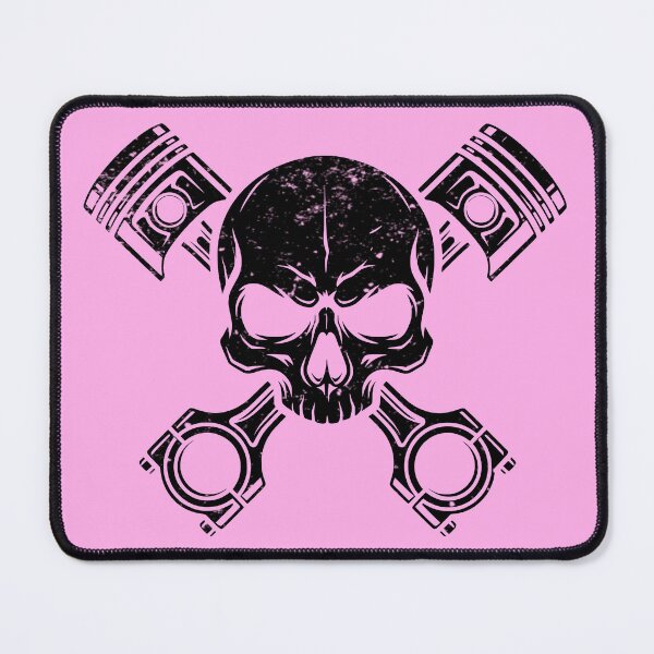 Item preview, Hardcore Mechanic Piston Skull Engine Graphic - Black designed and sold by Skulls & Calaveras.