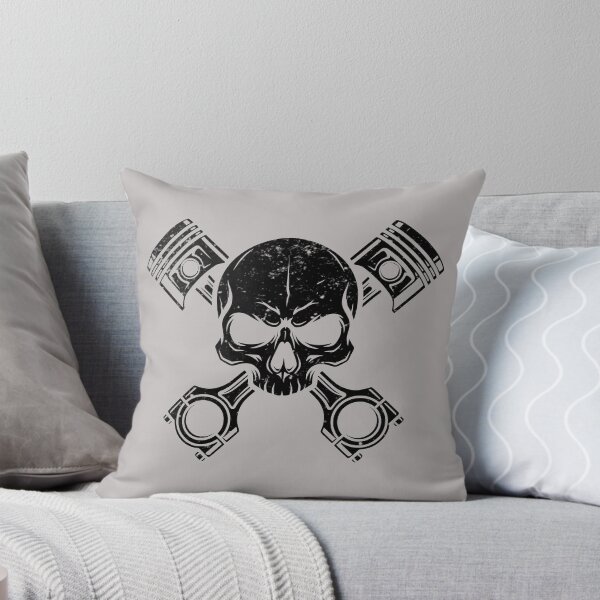 Item preview, Hardcore Mechanic Piston Skull Engine Graphic - Black designed and sold by Skulls & Calaveras.