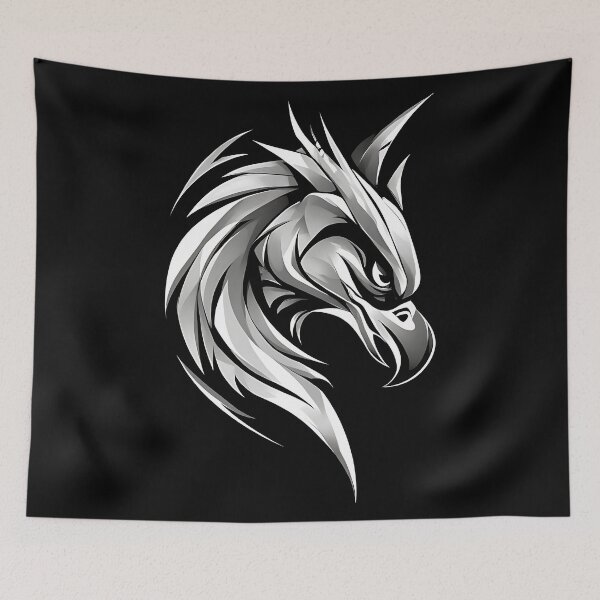 Item preview, Silver Eagle Head Sharp Geometric Wildlife Graphic designed and sold by UrbanPrts.
