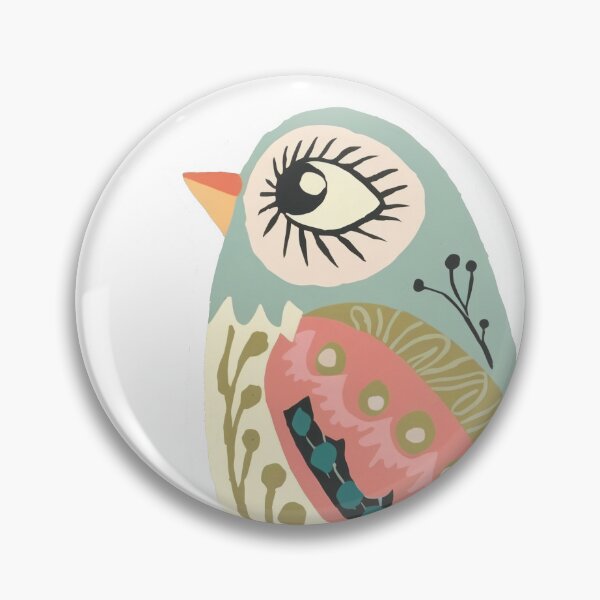 Item preview, Pastel Botanical Bird Sticker | Whimsical Folk Art Bird with Flowers designed and sold by Filora Atelier | Bird Art.