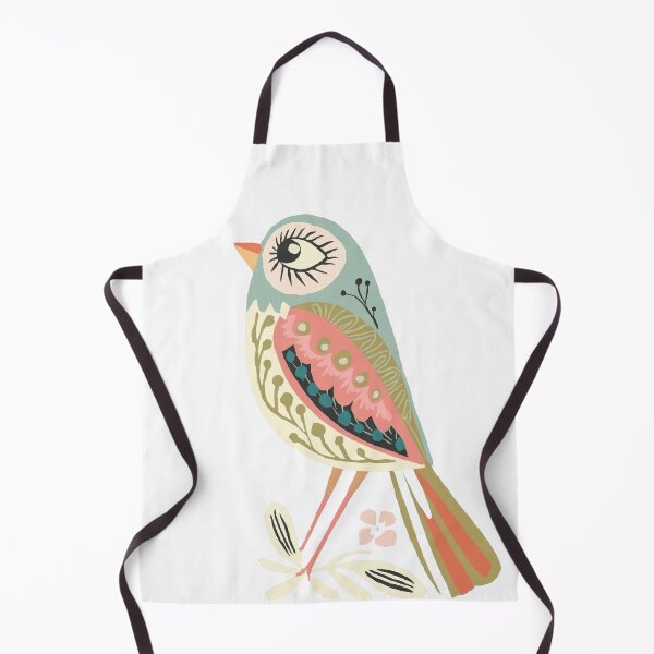Item preview, Pastel Botanical Bird Sticker | Whimsical Folk Art Bird with Flowers designed and sold by Filora Atelier | Bird Art.