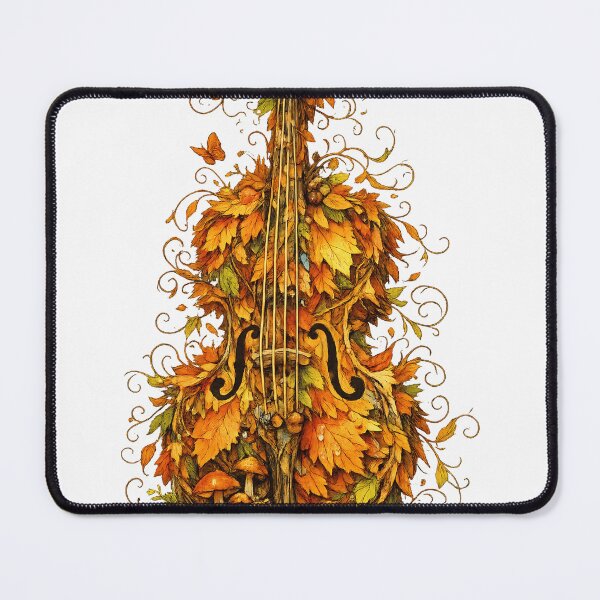 Artikelvorschau, Fantasie-Geige aus fallenden Herbstblättern – Surrealistisches Musikkunst-T-Shirt, inspiriert von der Natur entworfen und verkauft von XxZainStylexX.