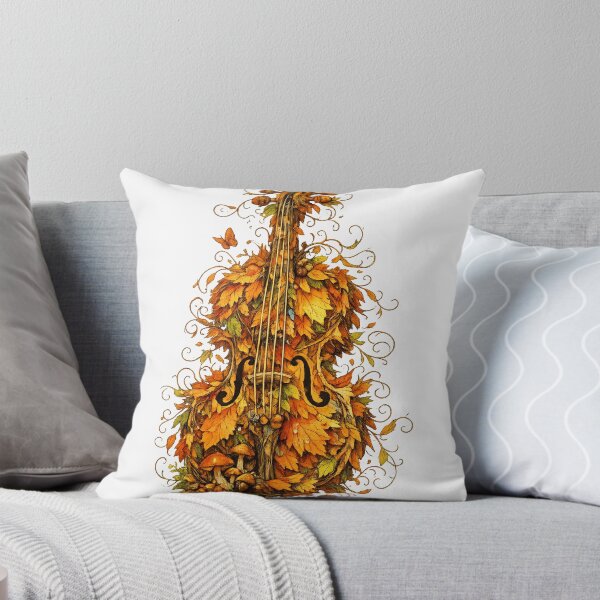 Artikelvorschau, Fantasie-Geige aus fallenden Herbstblättern – Surrealistisches Musikkunst-T-Shirt, inspiriert von der Natur entworfen und verkauft von XxZainStylexX.