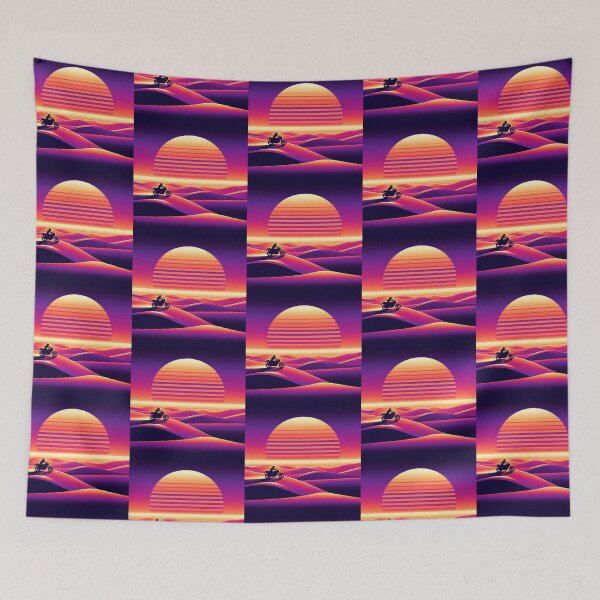 Item preview, Neon Desert Rider – Retro Synthwave Sunset Art designed and sold by Dogandesighn.