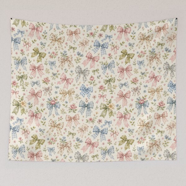 Item preview, Coquette Bow Floral Pattern – Pastel Ribbon Seamless Design designed and sold by Creativeeworld777.