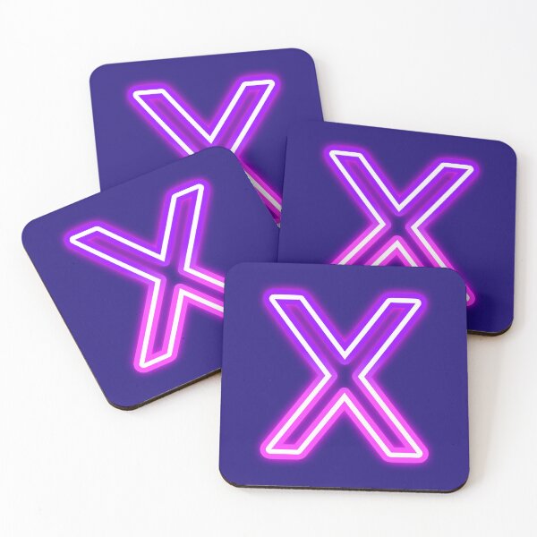 Item preview, Letter X Neon Pink Purple Glow - Retro Futuristic Monogram Initial designed and sold by SolutionsArt.