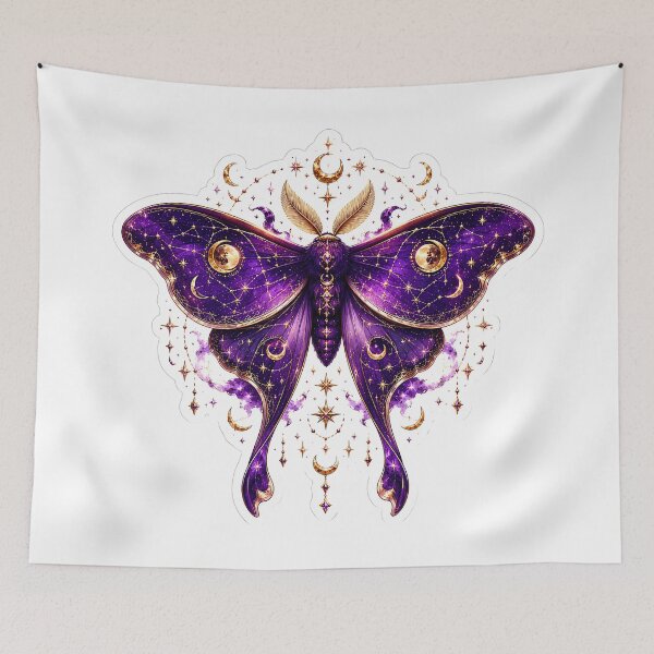 Item preview, Purple Celestial Moth Sticker designed and sold by BullesDePixels.