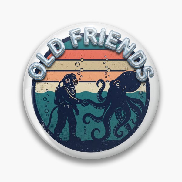 Item preview, Old Friends Vintage Diver Octopus Retro Ocean Sunset Nautical designed and sold by afarkar.