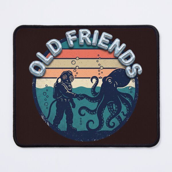 Item preview, Old Friends Vintage Diver Octopus Retro Ocean Sunset Nautical designed and sold by afarkar.