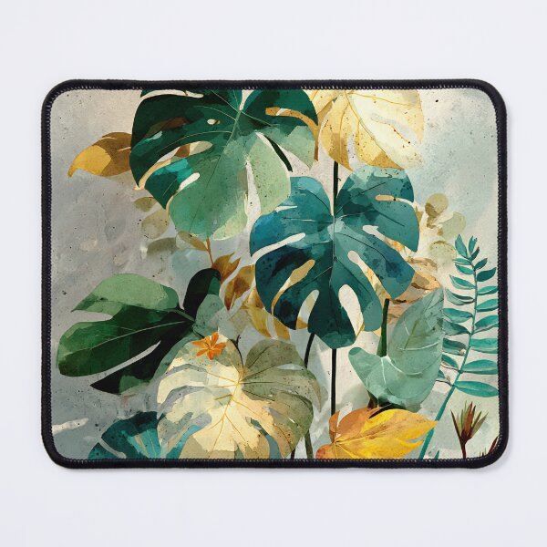 Item preview, Tropical Monstera Botanical Print, Teal and Yellow Artistic Foliage Art designed and sold by daila70.