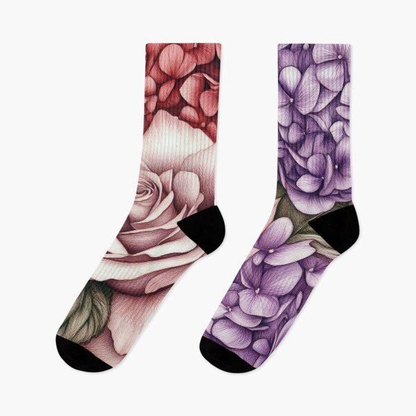 Item preview, Romantic Rose and Hydrangea Floral Pattern designed and sold by WatercolorLane.
