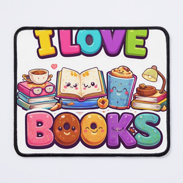Item preview, I Love Books Kawaii Design designed and sold by redsharkuk.