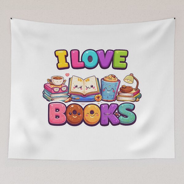 Item preview, I Love Books Kawaii Design designed and sold by redsharkuk.