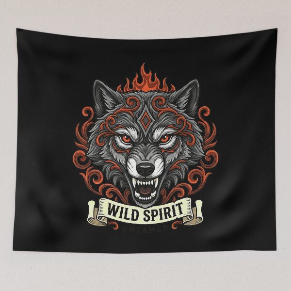 Item preview, Wild Spirit Untamed - Majestic Tribal Wolf Illustration designed and sold by Z3al-Store.