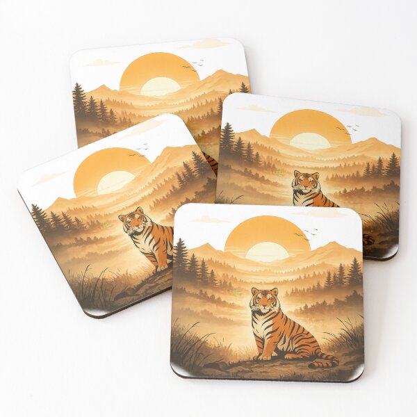 Item preview, Retro Sunset Tiger designed and sold by RetroShopSerbia.