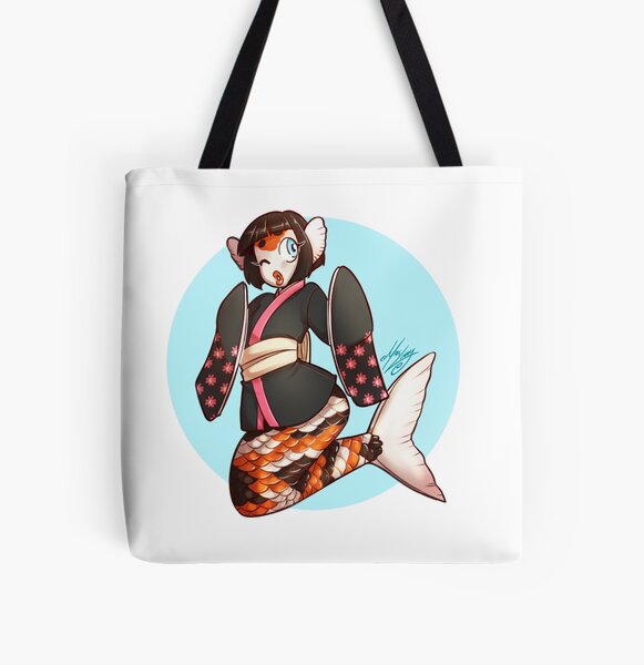 Koi Mermaid All Over Print Tote Bag