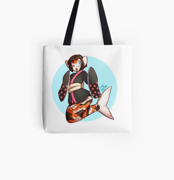 Koi Mermaid All Over Print Tote Bag