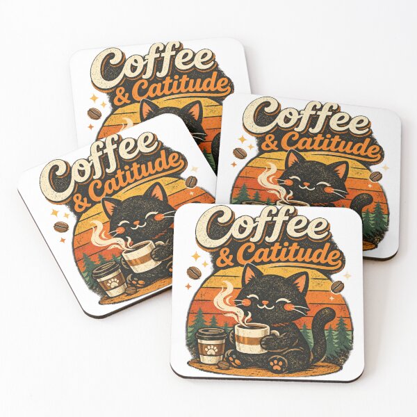 Item preview, Coffee Cat Retro Vintage Design designed and sold by 7anut.