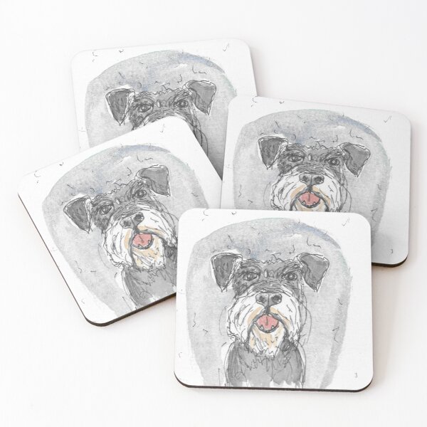 Item preview, Schnauzer fun original watercolour illustration art. designed and sold by DebTheZeb.