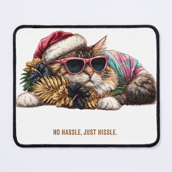 Item preview, No Hassle Just Hissle Cat Christmas Design | Funny Retro Holiday Cat designed and sold by Anastasiia Yurevych.