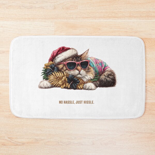 Item preview, No Hassle Just Hissle Cat Christmas Design | Funny Retro Holiday Cat designed and sold by Anastasiia Yurevych.