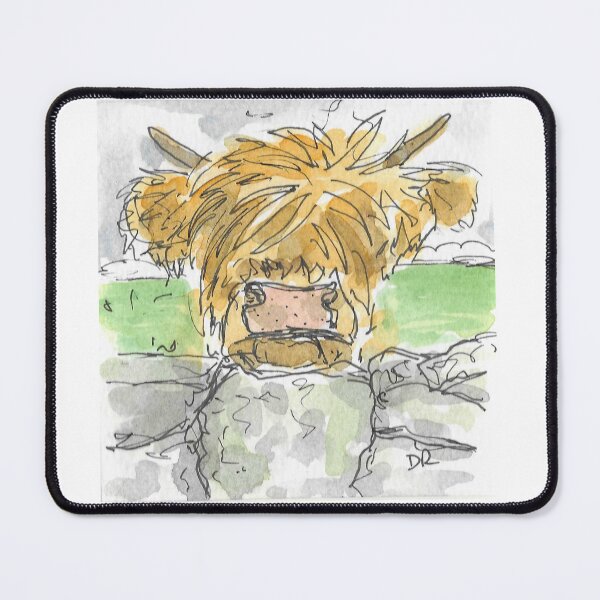 Item preview, Highland Cow fun watercolour illustration art. designed and sold by DebTheZeb.