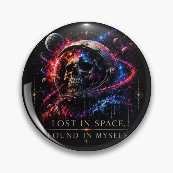 Item preview, Lost In Space Found In Myself Cosmic Astronaut Skull Tee | Philosophical Galaxy Streetwear Art designed and sold by Emoji Emblems.