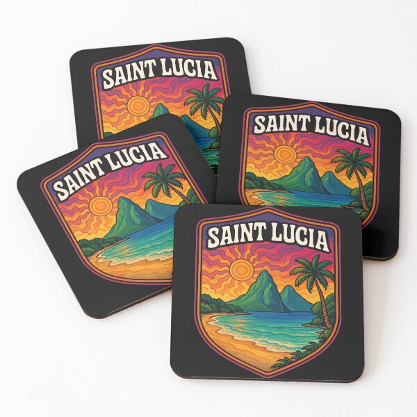 Item preview, Saint Lucia Caribbean Trippy Art Travel designed and sold by TomFrontierArt.