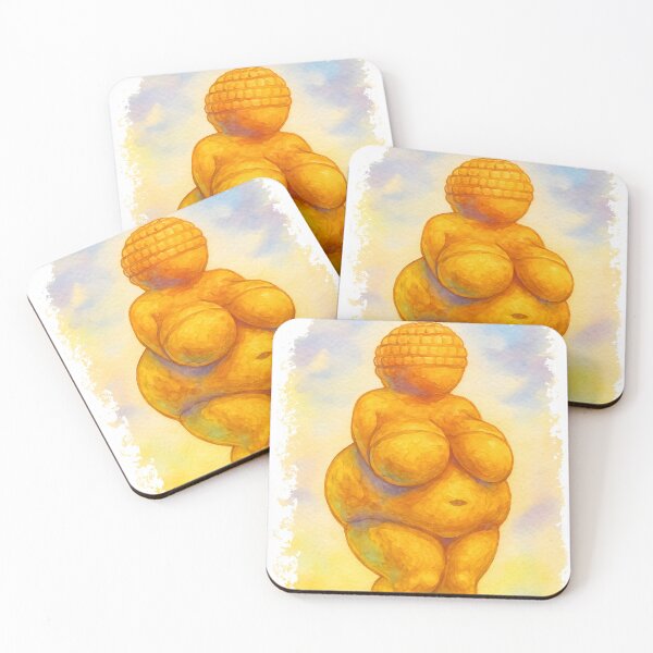 Item preview, Venus of Willendorf aquarelle art in a cutout rustic frame designed and sold by EmeraldeaArt.