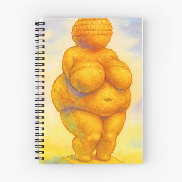 Item preview, Venus of Willendorf aquarelle art in a cutout rustic frame designed and sold by EmeraldeaArt.