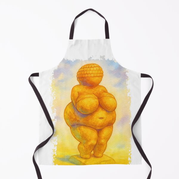 Item preview, Venus of Willendorf aquarelle art in a cutout rustic frame designed and sold by EmeraldeaArt.