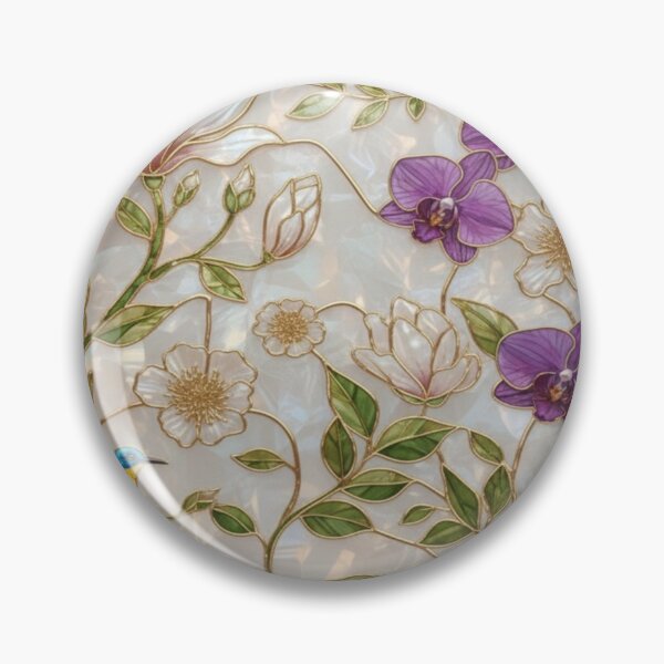 Item preview, Stained Glass of Magnolias and Night Birds designed and sold by BriSher.