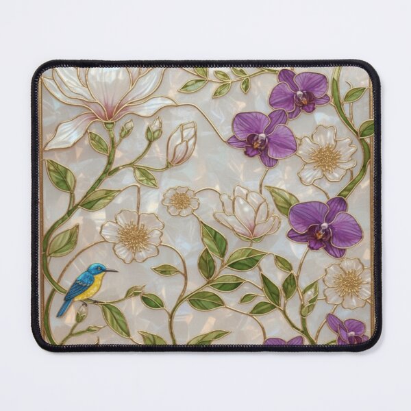 Item preview, Stained Glass of Magnolias and Night Birds designed and sold by BriSher.